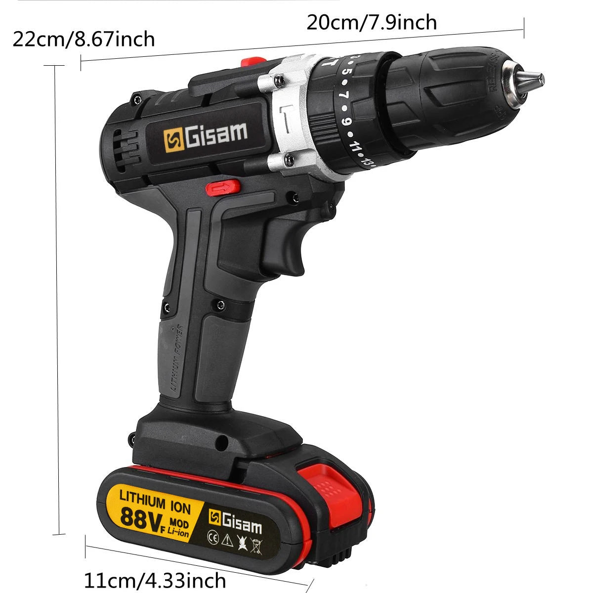 21V Cordless Drill Driver Set – Electric Screwdriver, Impact Function, 2-Speed, Rechargeable Lithium-Ion Battery for DIY & Home Use