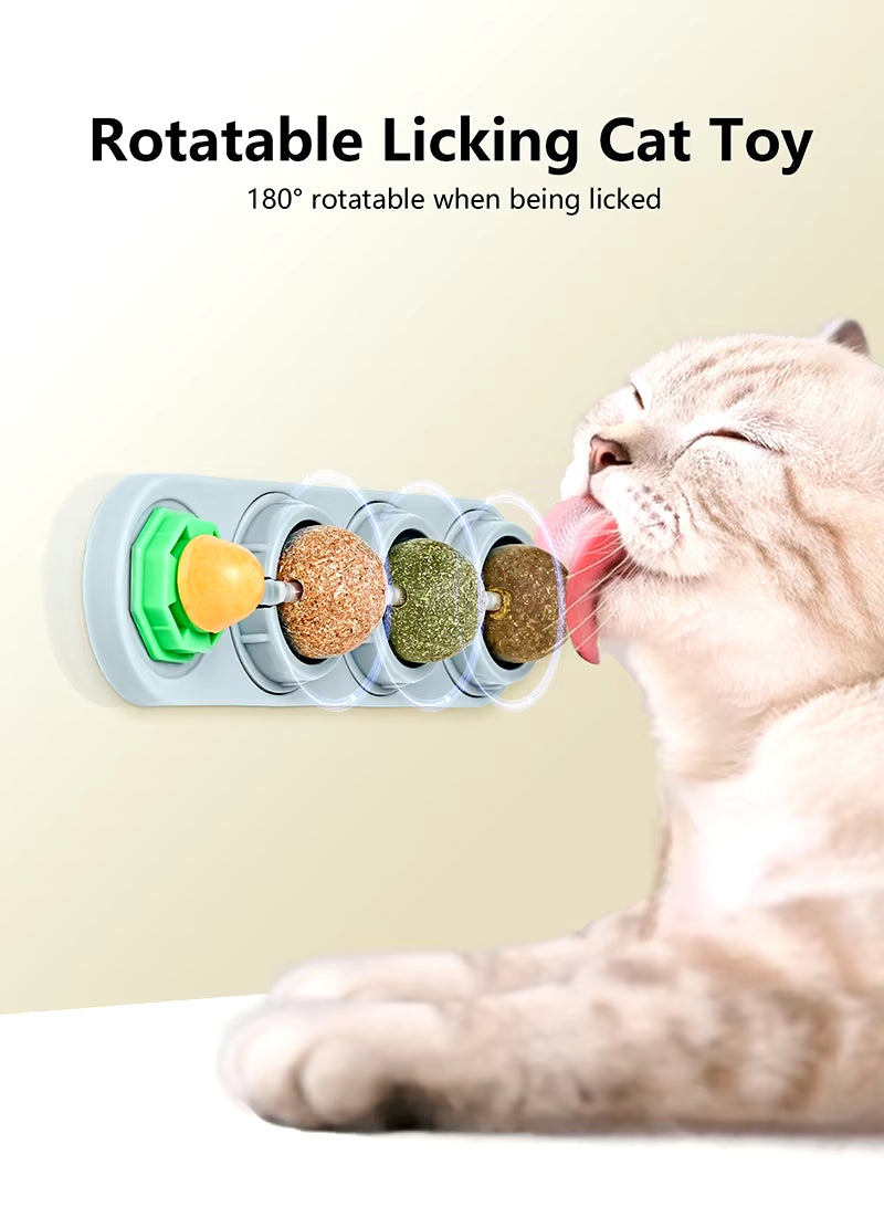 Catnip Toys Silvervine Balls Teeth Cleaning Dental Wall Treats Extra Cat Energy Ball Edible Cats Lick Healthy Kitten Chew