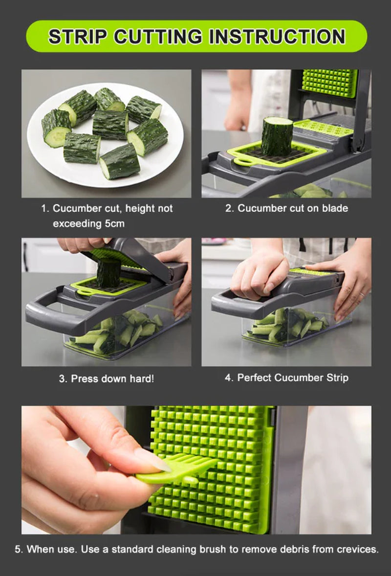 15-in-1 Vegetable & Fruit Chopper | All-in-One Slicer, Dicer, Grater & Kitchen Prep Tool