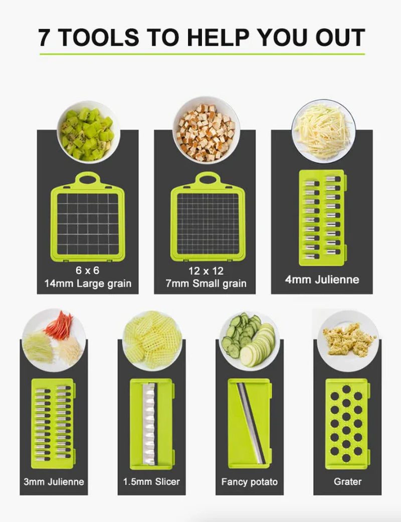 15-in-1 Vegetable & Fruit Chopper | All-in-One Slicer, Dicer, Grater & Kitchen Prep Tool