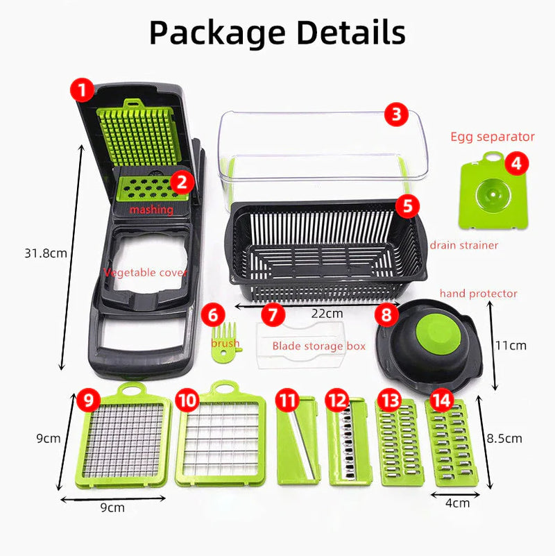 15-in-1 Vegetable & Fruit Chopper | All-in-One Slicer, Dicer, Grater & Kitchen Prep Tool