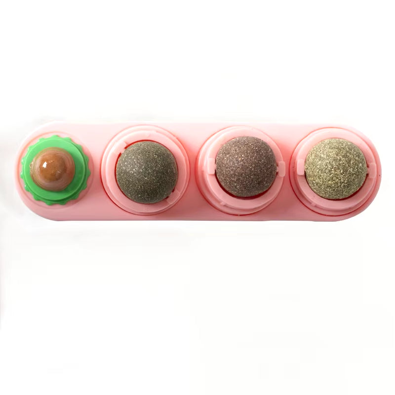 Catnip Toys Silvervine Balls Teeth Cleaning Dental Wall Treats Extra Cat Energy Ball Edible Cats Lick Healthy Kitten Chew